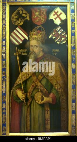 Le roi allemand et empereur romain Sigismund (1368-1437, roi depuis 1410, l'empereur depuis 1433) de la famille de Luxembourg peinte en 1512 par le peintre Albrecht Duerer Nuremberg(1471-1528). L'image se bloque dans le Germanisches Nationalmuseum de Nuremberg. Banque D'Images