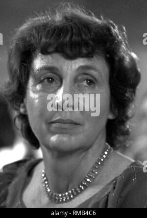 Marianne Strauss (21.04.1930 - 22.06.1984) épouse du Ministre Président et président de la CSU en tant qu'auditeur à la 43e congrès du parti CSU sur 16.07.1983 à Munich. Banque D'Images