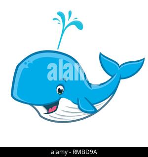 Cartoon Happy Whale Illustration de Vecteur