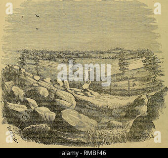 . Rapport annuel. 1er-12e, 1867-1878. La géologie. 116 COMMISSION GÉOLOGIQUE DU TERRITOIRE. L'administration de l'Union Pacific Railroad envisager le transport de caisses beau rocher à Omaha, pour construire avec elle les piles du pont sur la rivière Missouri. Je crois qu'il s'avérera aussi durable et beaucoup plus élégant, en raison de ses couleurs intenses, de Quincy en granite. Les coupes le long de la route de fournir d'excellentes opportunités de rock de l'étude. Ils sont pour ainsi dire, des portions de la croûte terrestre, et nous pouvons donc obtenir des notions plus précises de sa géologie que dans n'importe quelle autre façon. A la surface de l'et Banque D'Images