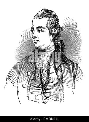 Edward Gibbon (1737-1794) était un historien, écrivain et membre du Parlement. Son ouvrage le plus important, l'histoire du déclin et de la chute de l'Empire romain, a été publié en six volumes entre 1776 et 1788 et est connu pour la qualité et l'ironie de sa prose, son utilisation des sources primaires, et ses critiques polémiques de la religion organisée. Banque D'Images