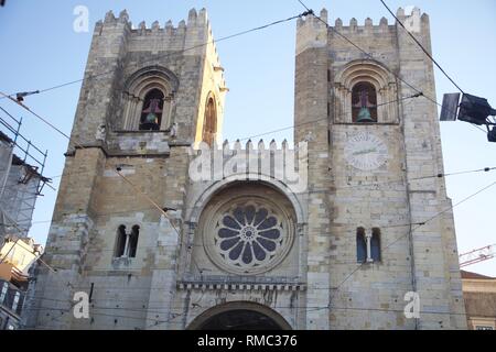 Cathédrale de Santa Maria Maior à Lisbonne Banque D'Images