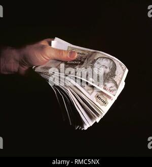 Ancienne Monnaie : mark allemand, DM 1000 billets. Une unité de devise en Allemagne qui a été introduit, dans le cadre de la réforme monétaire, le 20.06.1948 et servi comme monnaie officielle jusqu'au 31.12.2001, il a ensuite été remplacé par l'euro le 1er janvier 2002. Banque D'Images