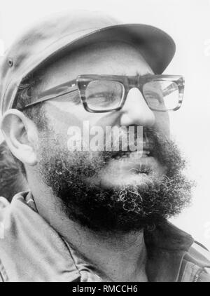 Cubain Fidel Castro, Premier Ministre, lors de sa visite à Berlin Est. Banque D'Images