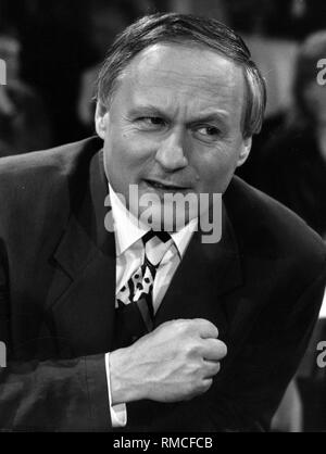 Oskar Lafontaine, Ministre Président de la Sarre, l'élection générale en 1990. Banque D'Images