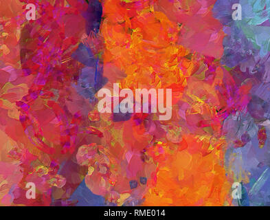 Dessin au pastel à l'huile. Résumé fond couleur. Fine art print. Style impressionnisme abstraction. Le surréalisme moderne de la peinture. Bon comme décor de mur de l'affiche. Banque D'Images