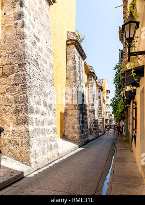 Rues traditionnelles en Amérique du Sud Colombie carthagène Banque D'Images