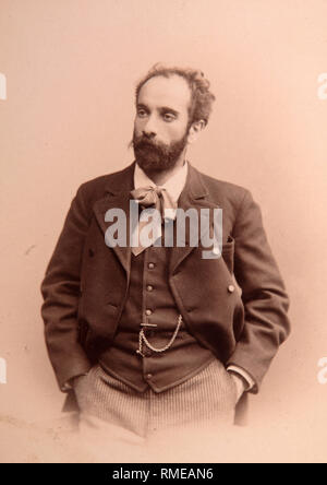 Portrait de l'artiste Isaac Levitan (1861-1900). Photo albumine Banque D'Images