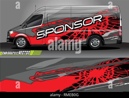 Location de pack design. lignes simples avec abstract background vector concept pour véhicule automobile et d'enveloppement de vinyle autocollant livery Illustration de Vecteur