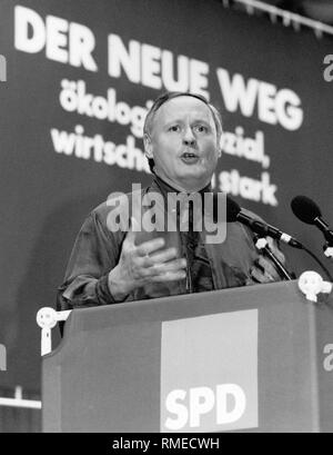 Oskar Lafontaine, Ministre Président de la Sarre, l'élection générale en 1990. Banque D'Images