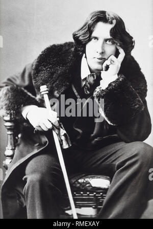 Oscar Wilde (1854-1900) portrait par Napoléon Sarony c.1882, photo Banque D'Images
