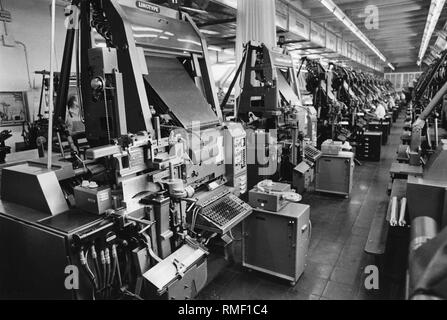 Machines de composition de la Sueddeutsche Zeitung (photo non datée). Banque D'Images