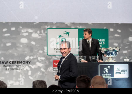 Madrid, Espagne. Feb 14, 2019. Albert Costa au cours de la cérémonie de tirage de la finale de la Coupe Davis. Credit : Marcos del Mazo/Alamy Live News Banque D'Images