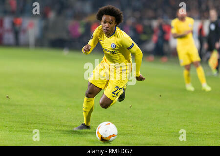 Malmö, Suède. Feb 14, 2019. La Suède, Malmö, 24 février 2019. Willian (22) du Chelsea FC vu au cours de la Ligue Europa ronde de 32 match entre Malmö FF et Chelsea FC au Swedbank Stadion à Malmö. (Photo crédit : Gonzales Photo/Alamy Live News Banque D'Images