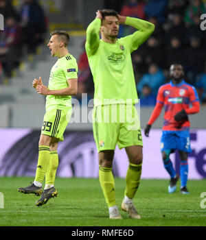 Plzen, République tchèque. Feb 14, 2019. MISLAV ORSIC du Dinamo Zagreb en action au cours de la Ligue Europa tour de jambe premier 32 match de football à Plzen, République tchèque, Jeudi, Février 14, 2019. Credit : Ondrej Deml/CTK Photo/Alamy Live News Banque D'Images