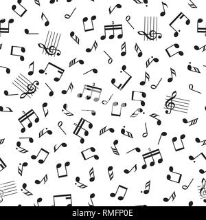 Musique vectoriel continu symboles notes design pattern. Illustration de Vecteur