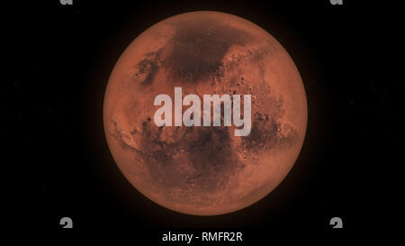 La planète Mars dans le noir complet, l'espace Planète Banque D'Images