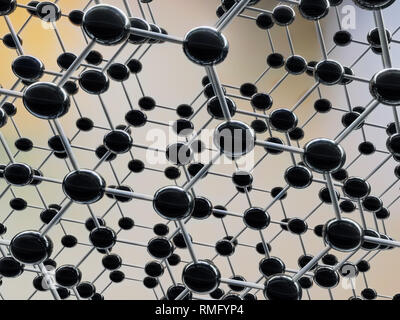 Le rendu 3D de la structure moléculaire du graphène - forme géométrique hexagonale Banque D'Images