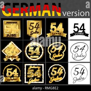 Numéro de série de cinquante-quatre ans (54 ans) célébration du design. Anniversaire nombre d'éléments de modèle pour votre fête d'anniversaire. Traduit de l' Illustration de Vecteur