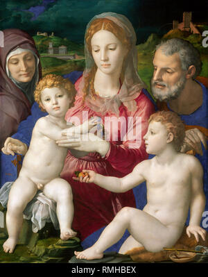 Sainte Famille avec sainte Anne et l'enfant Saint Jean par Agnolo Bronzino, c. 1545 Banque D'Images