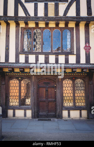 Canterbury, UK - mai 2018. Un bâtiment en bois typiquement médiévale. Banque D'Images