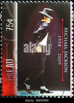 Photo de Michael Jackson en concert le stamp Banque D'Images