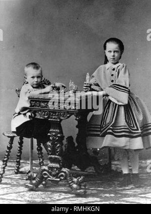 La grande-duchesse Maria Alexandrovna de Russie (1853-1920) et Grand-duc Sergueï Alexandrovitch de Russie (1857-1905). Photo albumine Banque D'Images