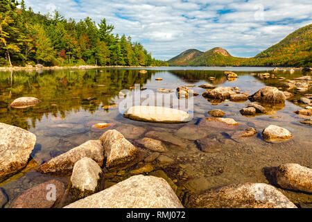 Étang de la Jordanie dans l'Acadia National Park, Maine Banque D'Images