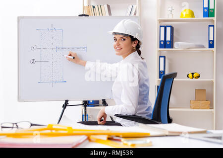 Les femmes travaillant dans le bureau d'architecte Banque D'Images