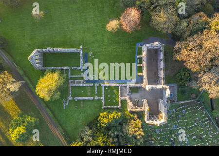 Drone aérien photos de monastère Abbaye gris Grayabbey Banque D'Images