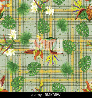 Fleurs Feuilles transparente avec motif transparent Banque D'Images