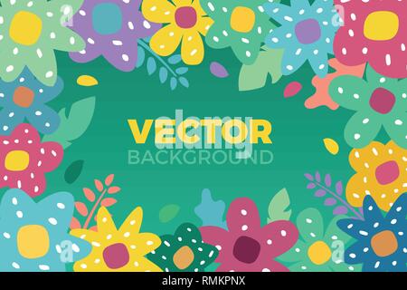 Illustration Vecteur de fond de fleurs dans un style plat Illustration de Vecteur