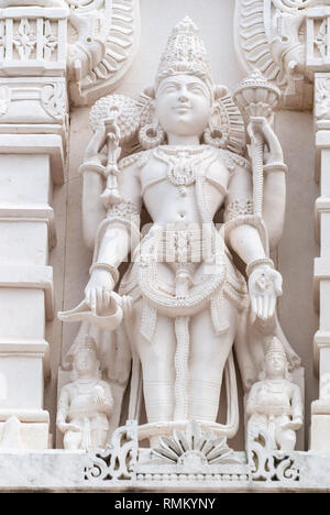 Houston, Texas, États-Unis d'Amérique - le 16 janvier 2017. Statue religieuse en dehors du temple hindou temple BAPS Shri Swaminarayan Mandir à Houston, TX. Banque D'Images