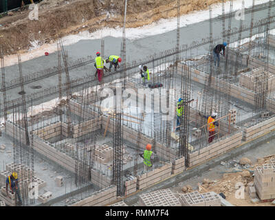 Ocho Rios, Jamaïque - 5 Février 2019 : Construction en cours pour les fondations de l'hôtel Banque D'Images