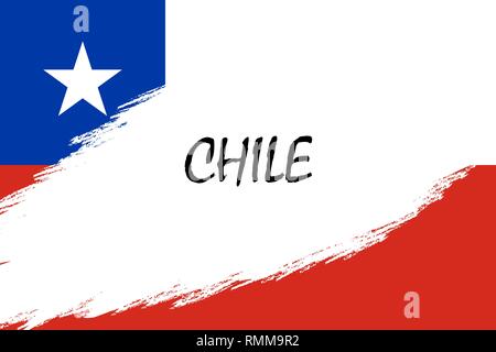 Coup de pinceau avec fond de style Grunge flag du Chili Illustration de Vecteur
