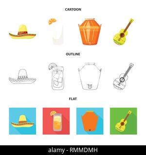 Sombrero,cocktail,guitare,distillerie mexicaine,verre,processus,ornement,espagnol,vodka,alcool,, chapeau,citron,industrie,folk,costumes,chaux,eau,traditionnelle,voyage,vacances,alcool moonshine,whiskey,coiffure,musique,gin,vêtements,instrument,capacité,cafe,Latin,carnaval,national,Mexique,tequila,fajita,fiesta,party,fête,set,icône,,illustration,collection,isolé,design,graphisme,élément vecteur vecteurs,signer , Illustration de Vecteur