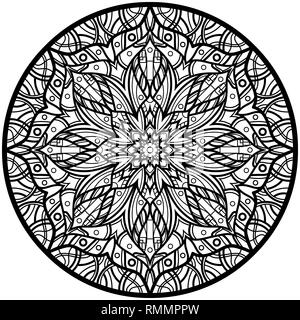 Mandalas pour livre à colorier. Ronde décorative ornements. Forme de fleur inhabituelle. Vecteur Oriental, thérapie anti-stress. Tisser des éléments de conception. Yo Illustration de Vecteur