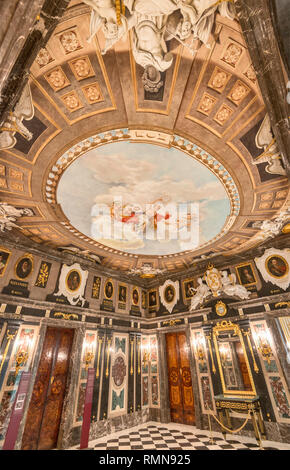 La peinture à plafond plafond en Chambre, Château Royal de Varsovie, Pologne Banque D'Images