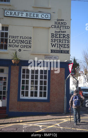 Brighton, Angleterre le 15 février 2019. Pub, Regent Hill. Banque D'Images