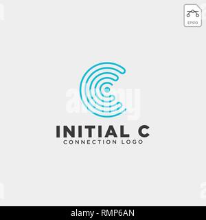 C initial communication connexion wifi logo vector illustration créative modèle icône élément isolé - vector Illustration de Vecteur
