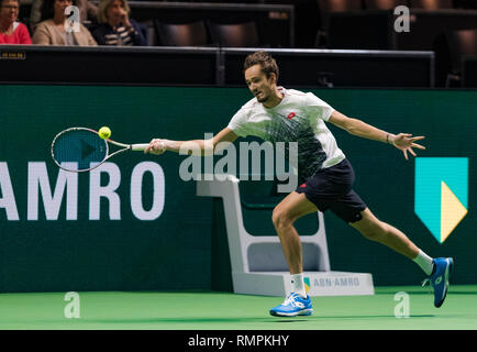 Rotterdam, Pays-Bas, le 14 février 2019, Tournoi de tennis du monde ABNAMRO, Ahoy, Daniil Medvedev (RUS), Photo : www.tennisimages.com/Henk Koster Crédit : Henk Koster/Alamy Live News Banque D'Images