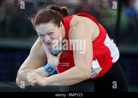 Leipzig, Allemagne. 16 Février, 2019. L'athlétisme, l'allemand en salle de l'ARENA Leipzig : Vol Libre avec la balle. Crédit : Jan Woitas/dpa-Zentralbild/dpa/Alamy Live News Banque D'Images