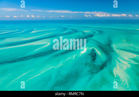 Vue aérienne, Eleuthera, Bahamas, Amérique Latine Banque D'Images