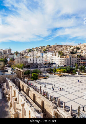 Le Royaume hachémite Plaza, elevated view, Amman, Amman, Jordanie Gouvernorat Banque D'Images