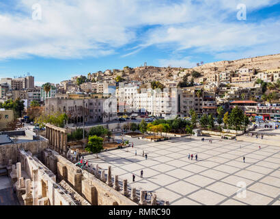 Le Royaume hachémite Plaza, elevated view, Amman, Amman, Jordanie Gouvernorat Banque D'Images