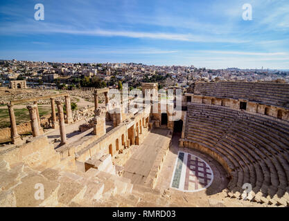 Théâtre du nord, Jerash, Jordanie, gouvernorat de Jerash Banque D'Images