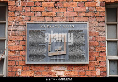 Murrays Mills dans 4RS Salford-manchester plaque à Manchester Banque D'Images