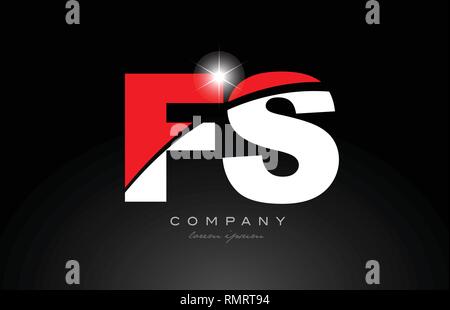 Couleur blanc rouge lettre alphabet combinaison fs f s'icône logo design adapté pour une société ou entreprise Illustration de Vecteur