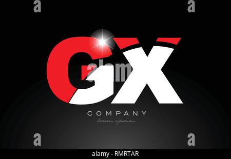 Couleur blanc rouge lettre alphabet combinaison gx g x conception icône logo approprié pour une société ou entreprise Illustration de Vecteur