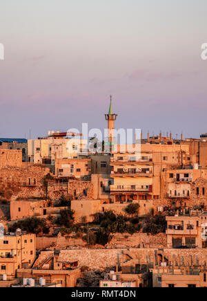 Al-Karak au lever du soleil, Karak, Jordanie Gouvernorat Banque D'Images